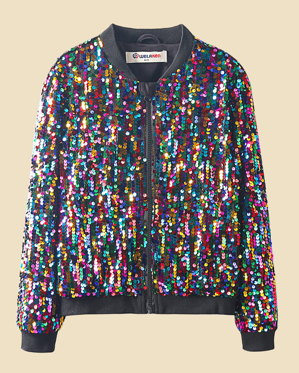 Glitter Galore: Girls' Lightweight Sequin Bomber Jacket