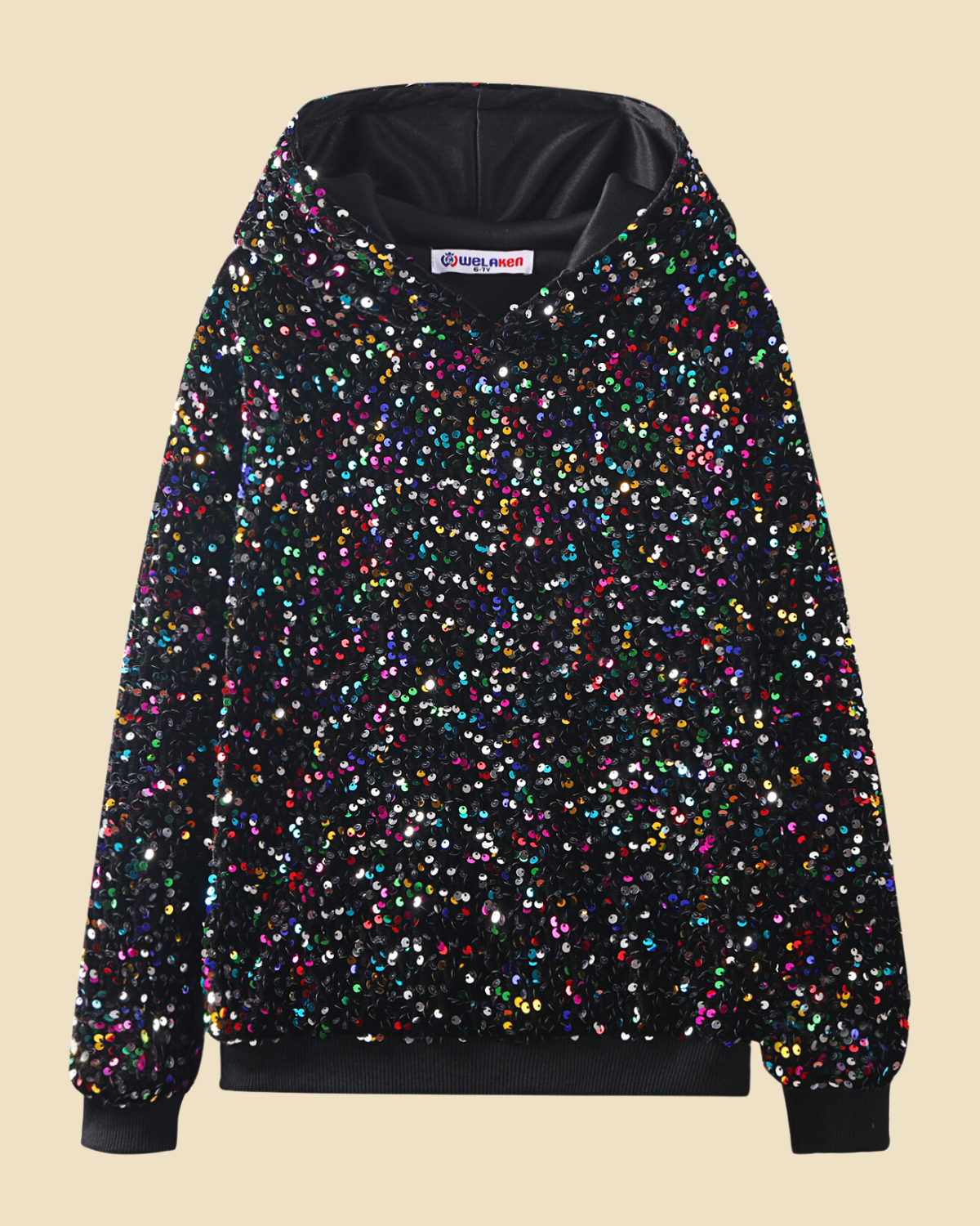 Sparkle & Shine: Girls' Sequin Sweatshirt with Pockets