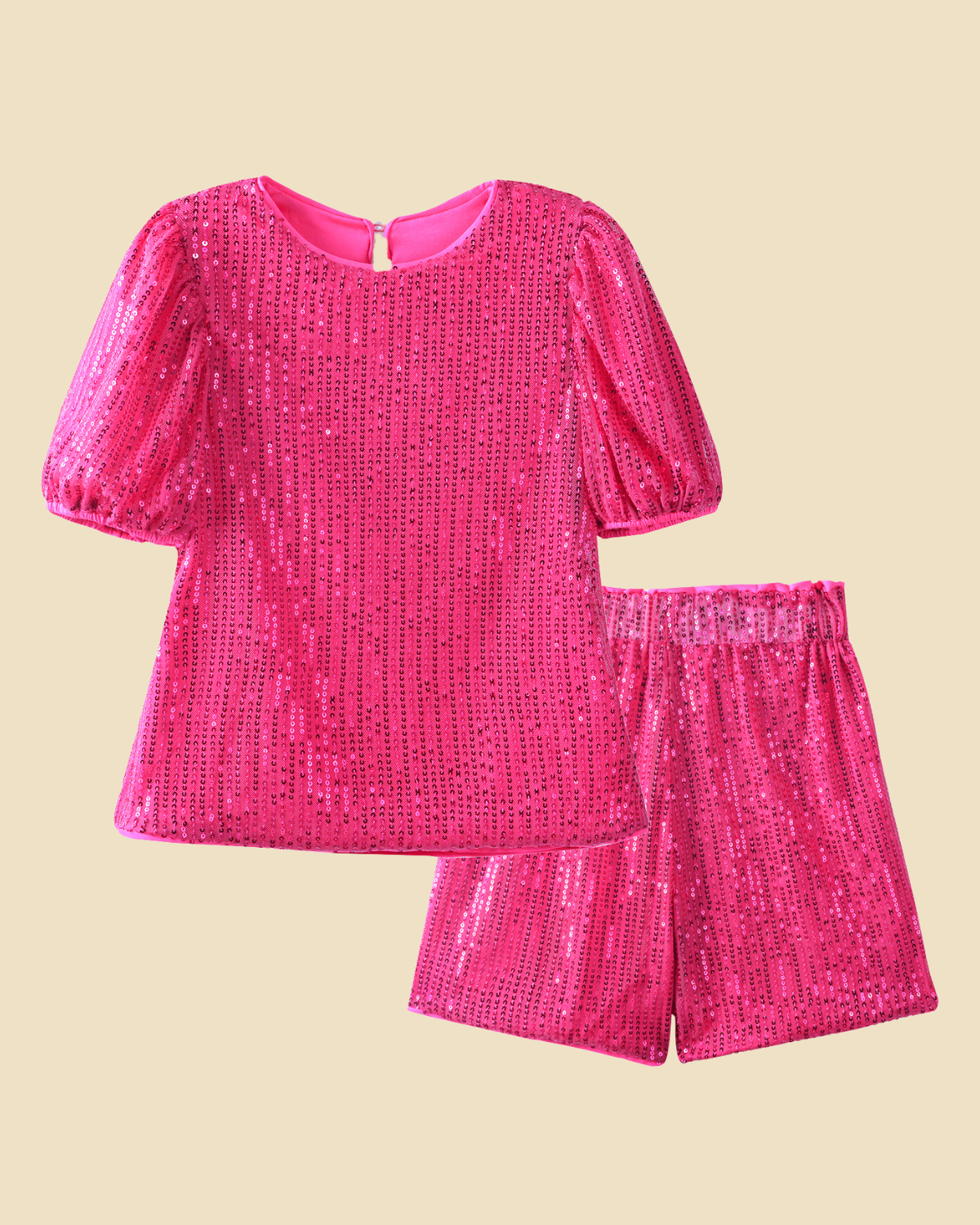 Sequin Summer Shorts Set Outfit