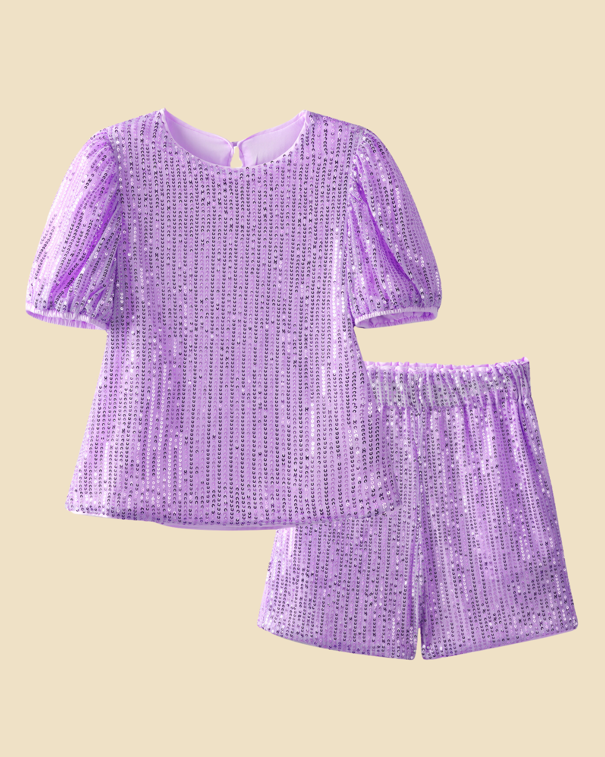 Sequin Summer Shorts Set Outfit