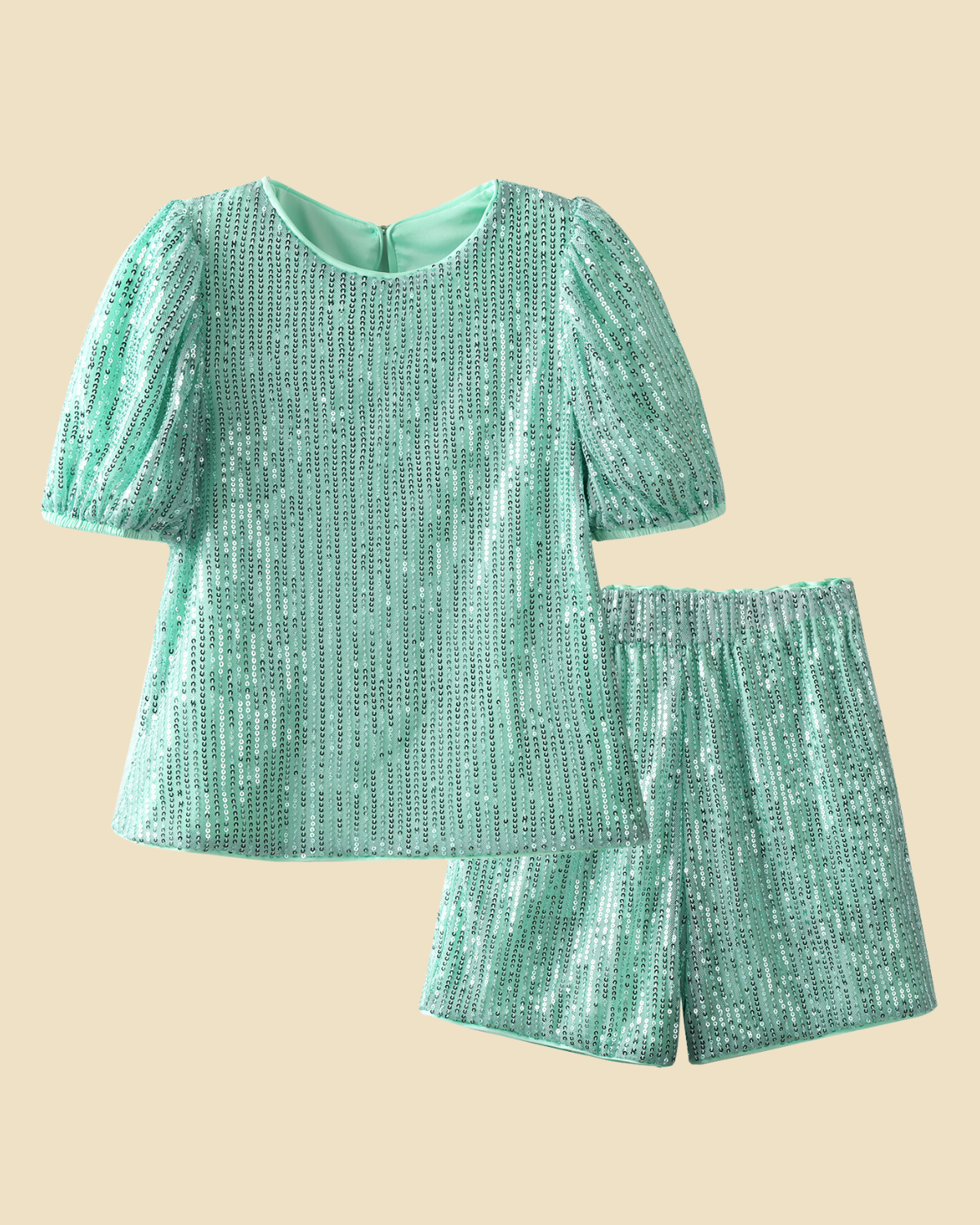 Sequin Summer Shorts Set Outfit