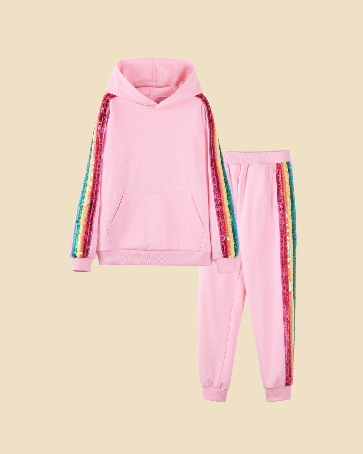 Rainbow Sequin Tracksuit Set