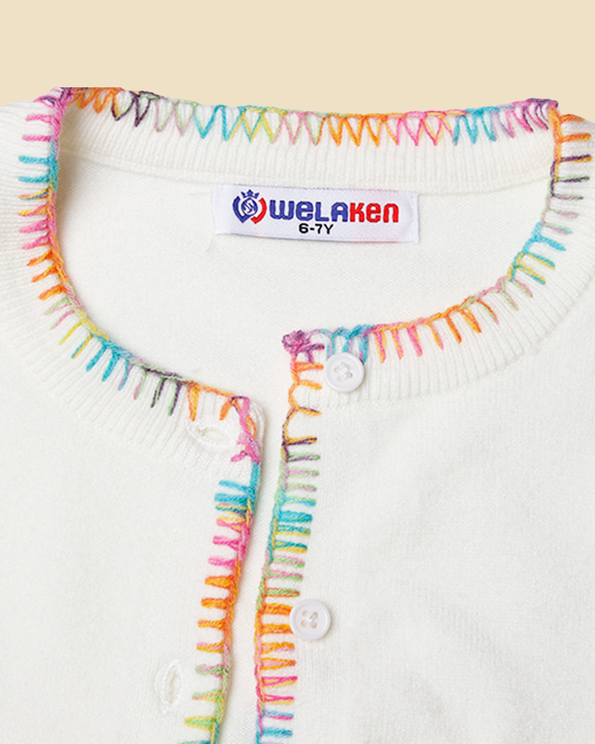 Rainbow Trim Cardigan
