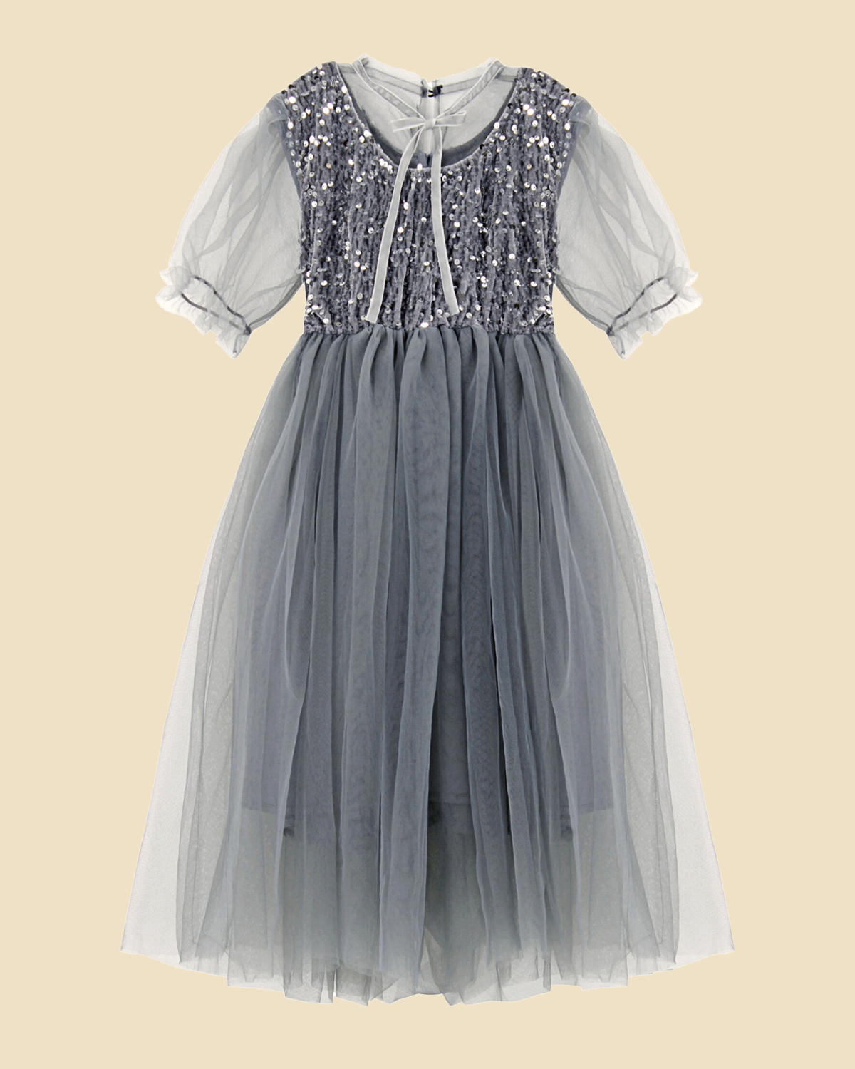 Sparkling Starlight: Girls' Sequin Tulle Party Dress