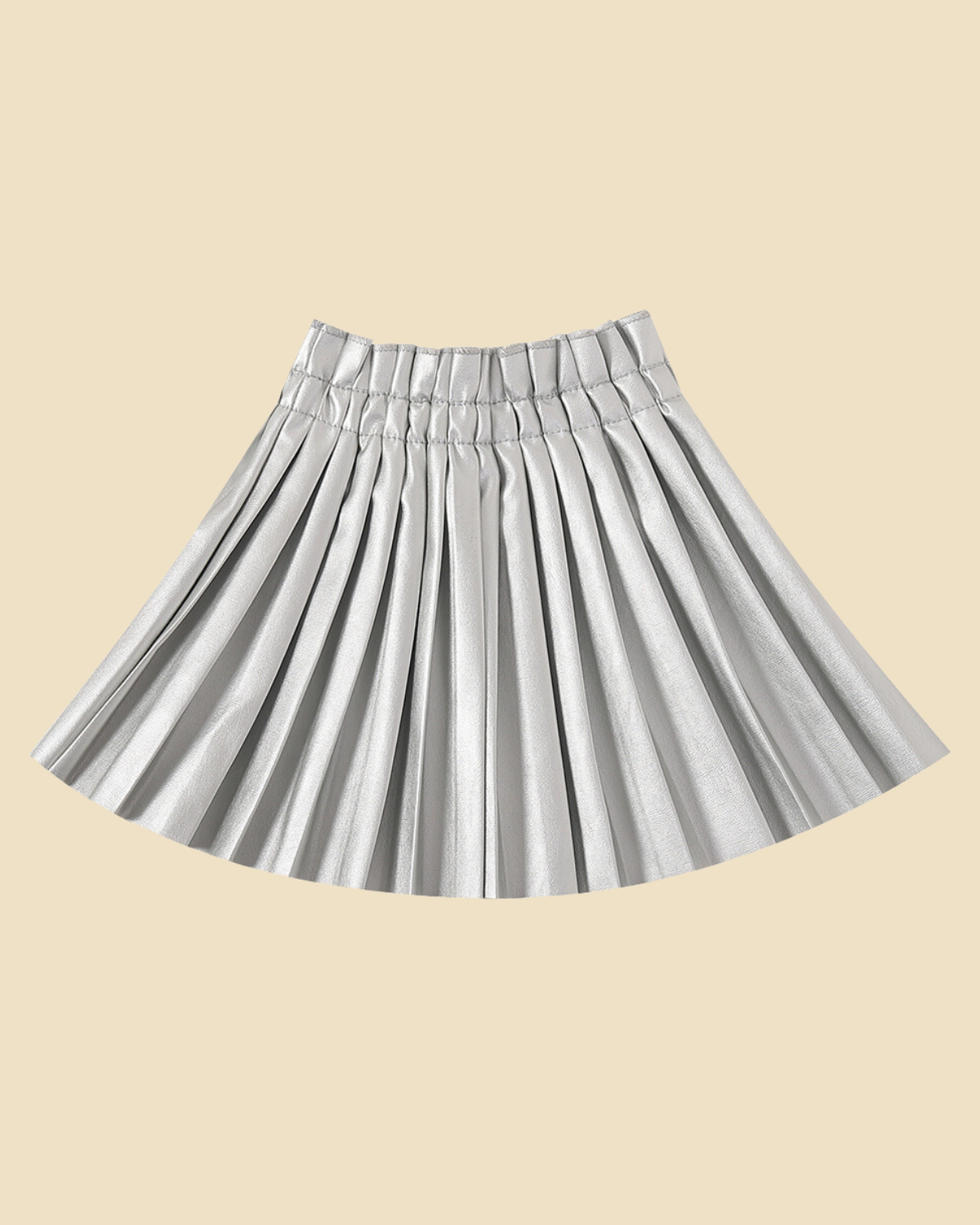 Swing into Style: Girls' Faux Leather Pleated Skirt